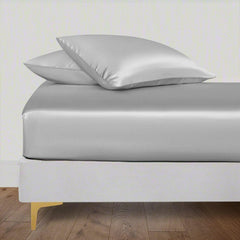 Elastic Fitted King Size Bedsheet With 2 Pillow Cover - 72 X 78 Inches, Silver | 400 Thread Count Silky Soft | Naturally Soft, Breathable, & Skin-Friendly
