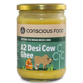 Organic A2 Desi Cow Ghee By Conscious Food | Good Source Of Protein Fiber & Vitamin A Healthy Desi Cow Ghee Perfect For Boost Immunity | (500ml) 16.9 Ounce | Jar Pack