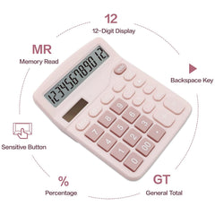 Upiho Pink Calculator, Basic Office Calculator, Desktop Calculator 12 Digit With Large LCD Display For Pink Office Supplies With Sensitive Button, Pink Office Supplies, School Supplies For Teen Girls