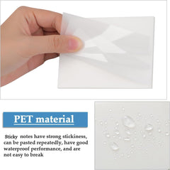 Transparent 3 X 4 Inch Sticky Notes Pad Waterproof Translucent Sticky Notes 100 Sheets