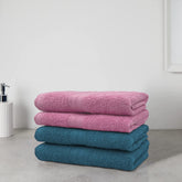 Sassoon Anatolia 4 Piece Cotton Hand Towel 362 Gsm | Soft, Absorbent & Quick Dry Towel For Gym, Home & Yoga (Teal & Pink)