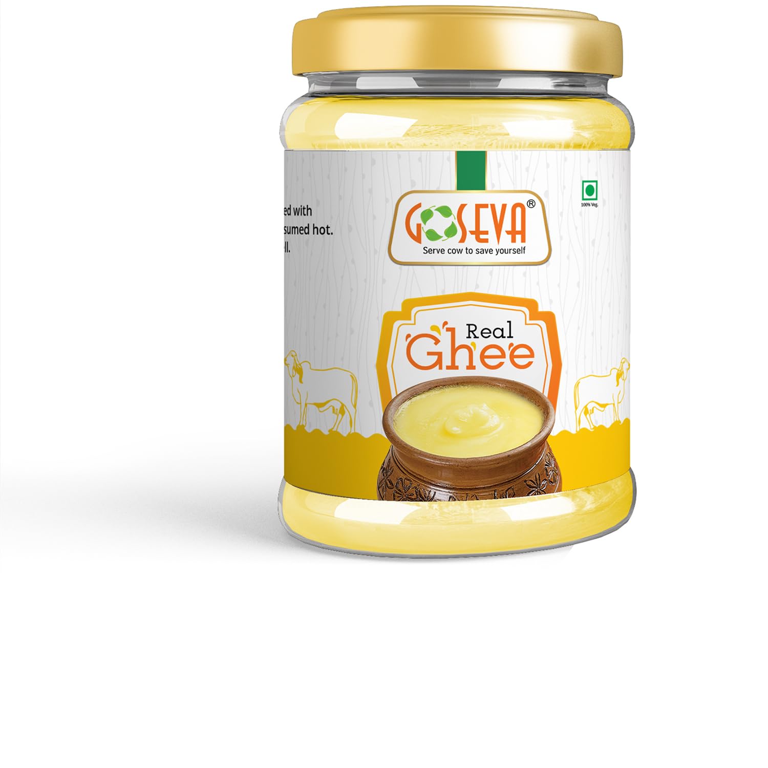 Organic Natural Real Bilona Ghee By Goseva | High In Protein Fiber Healthy Desi Ghee Good For Cooking | 1 Litre (500ml * 2) 33.8 Ounce | Jar Pack Organic Natural Real Bilona Ghee By Goseva | High In Protein Fiber Healthy Desi Ghee Good For Cooking | 1 Litre (500ml * 2) 33.8 Ounce | Jar Pack