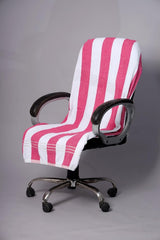 Vvip Home 100% Cotton Luxary Office Chair Towel 550 Gsm (Pink Line)