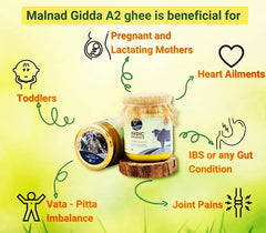 Premium Ghritam Vedic A2 Ghee By Indic Organics | Good Source Of Healthy & Nutritious Desi Cow Ghee For Protact Eyesight | (250ml) 8.4 Ounce | Jar Pack