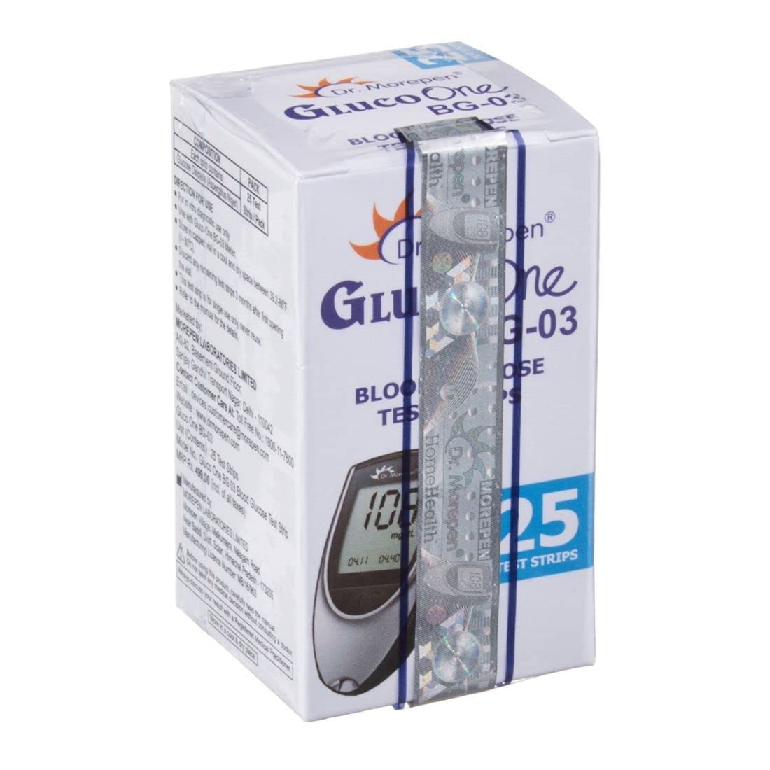 Dr. Morepen BG-03 Blood Glucose Test Strips, Pack of 25 (No Glucometer) Dr. Morepen BG-03 Blood Glucose Test Strips, Pack of 25 (No Glucometer)