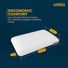 Advance Gel Blended Memory Foam Pillow, For Pain Relief, White, Standard Size - 20 X 13 X 4 Inch | For Neck & Shoulder Pain Relief | Orthopedic Pillow For Back & Stomach Sleepers - Pack Of 2