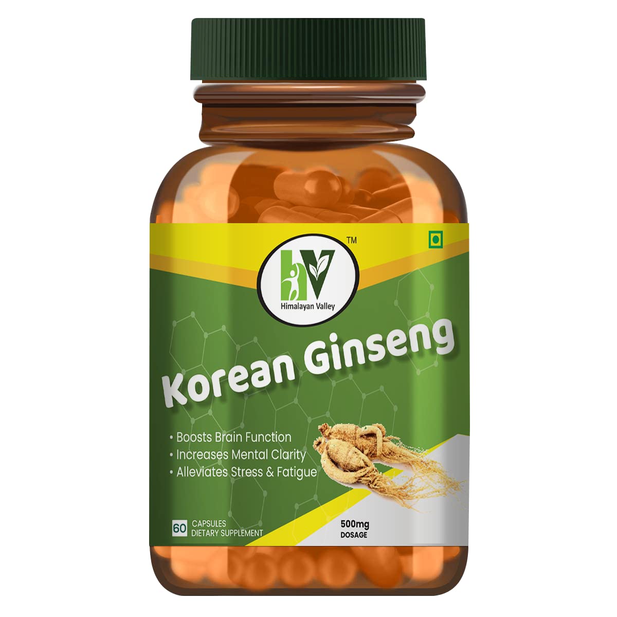 Himalayan Valley Korean Ginseng, Memory Booster, Ayurvedic Dietary Supplement, Boosts Brain Function, Increases Mental Clarity | 60 Capsules 100gm 0.2lbs Himalayan Valley Korean Ginseng, Memory Booster, Ayurvedic Dietary Supplement, Boosts Brain Function, Increases Mental Clarity | 60 Capsules 100gm 0.2lbs
