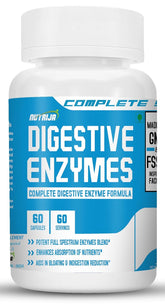 Nutrija Complete Digestive Enzymes Full Spectrum Digestive Enzyme Supplement | 60 Capsules, 100gm 0.2lbs