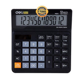 Deli Wm01120 12-digit Desktop Calculator | 3-year Warranty, Providing For Long-term Use | Steps Check And Correct Desktop Calculator & Gt Keys - Black