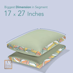 Soft Microfiber High Loft Pillow, Neck Support, Sleep Well In 43 X 69 Cm | Printed Gusset Of Extra 5 Cm Height For Soft Comfortable Sleep, Mint Slumber | Bed Pillow, Supportive - Set Of 2