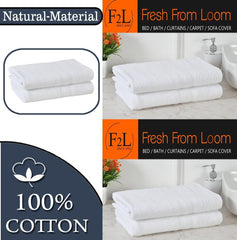 Fresh From Loom Luxury Edition Egyptian 100% Pure Cotton Bath Towel 1200 Gsm | High Water Heavy Soft Dual Stitched Bath Towel (White) - 2 Pcs