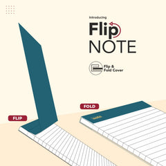 Flip Note A5 Notepad – Velvet Finish Cover, 80 Sheets Premium Smooth Paper (Blue) Pack Of 2