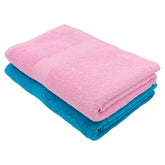PatPug 100% Indian Ultra Soft Cotton 450 Gsm Bath Towel Large Bath Towel | Highly Absorbent Quick Drying Durable Towel For Men, Women & Kids (Cool Aqua & Baby Pink)