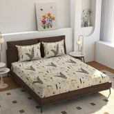 Polycotton Flat Bedsheet For King Size With 2 Pillow Covers - 90 X 108 Inches, Cream | Softness & Long-Lasting Durability