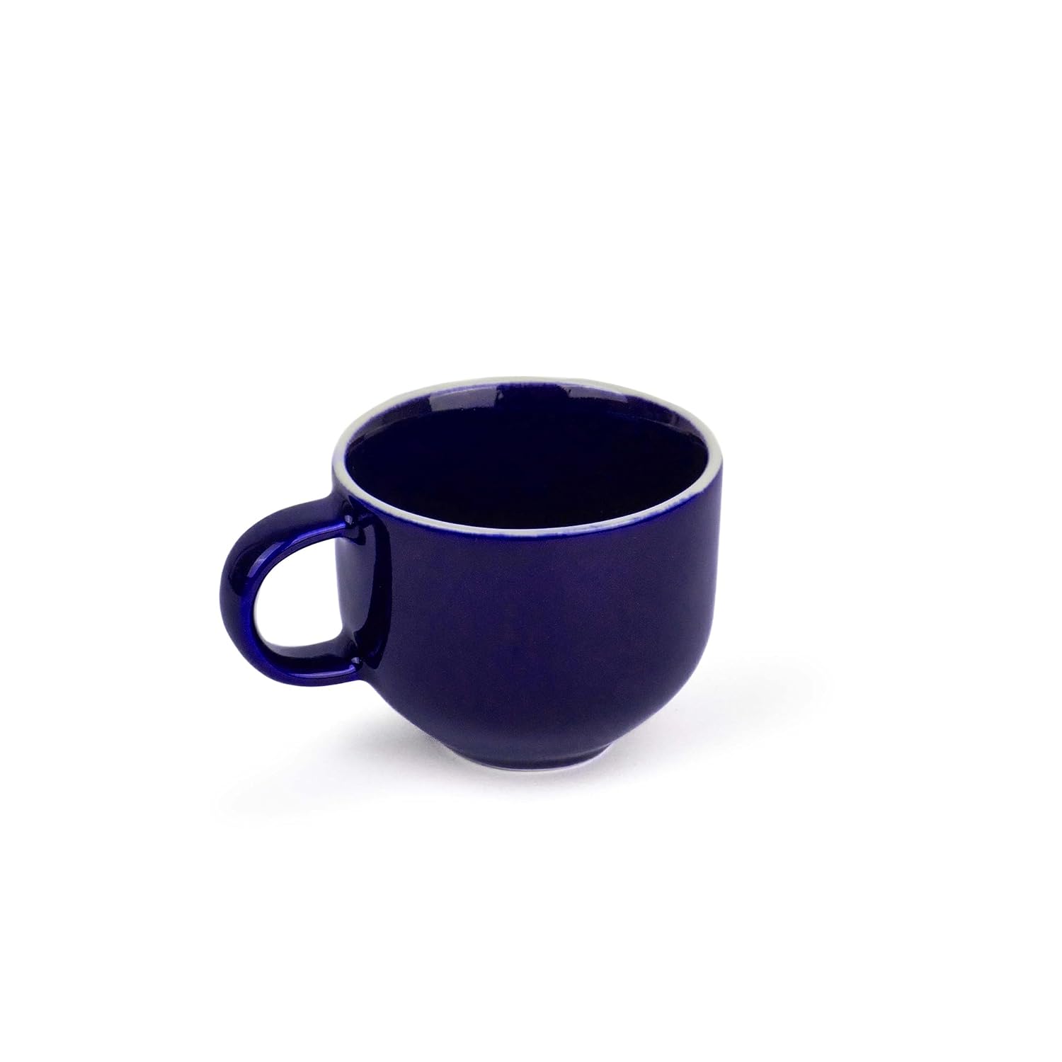Ceramic Tea Cups Set Of 6 - Navy Blue Rim, 200ml Each | Tea Cup Set Of 6 - Premium Stoneware Tea Cup Set With Glossy Finish | Ceramic Tea Cup - Small Cups For Tea | Microwave Safe & Dishwasher Safe Ceramic Tea Cups Set Of 6 - Navy Blue Rim, 200ml Each | Tea Cup Set Of 6 - Premium Stoneware Tea Cup Set With Glossy Finish | Ceramic Tea Cup - Small Cups For Tea | Microwave Safe & Dishwasher Safe