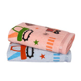 Rangoli 100% Cotton Kids Bath Towel 800 Gsm | Super Soft & Highly Absorbent, Anti-Bacterial & Anti-Odour, Multipurpose Towels (Peach & Blue) - Pack Of 2