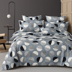 Microfiber Double Bedsheet King Size With 2 Large Size Pillow Covers | Size 108x108+9 Inches, Grey | Perfect For Daily Use, All-Season Use Or Gifting Bedsheet