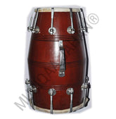 Wooden Professional Dholak With Bag, Brown Color - Nickel Plated Bolts & Nuts Used Goat Skin | Dholak For Festivals, Wedding, Satsang - Very Easy To Tune