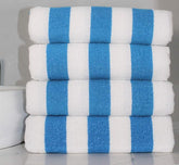 Sharan Elegance Dry Ultra Soft Pure Cotton 500 Gsm Jumbo Size Terry Towel - Set Of 4 (Blue)
