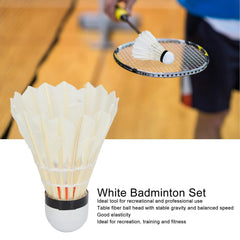 Zhibo Sports Training Grade Badminton Shuttlecocks , Balanced Speed , For Beginners | White , Pack Of 12