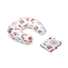Nursing Pillow With Cape For Breastfeeding & Baby Care, Feeding Pillow - White | 5 In 1 Multipurpose Feeding Pillow With 100% Cotton Removable Cover | Super Soft & Machine Washable
