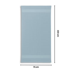 Haus & Kinder Maple Waffle Bath Towel 220 Gsm | Honeycomb Large Size Bathing Towels 100% Cotton Towel For Men & Women (Solid Bule)
