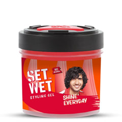 Set Wet Styling Hair Gel For Men Shine Everyday , 250gm 8.8 Oz. | Light Hold , High Shine | For Long Hair | No Alcohol , No Sulphate