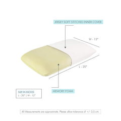 Memory Foam Small Rectangle Cushion Pillow, For Car, Sofa, Diwan, Bed, Chair & Couch - 12 X18 Inch | Premium Decorative Cushion For Sofa | Throw Pillow For Back Support - Pack Of 1