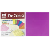 Transparent Sticky Notes 50 Sheets Paper Daily Check List School Stationery | Pack Of 3, Purple