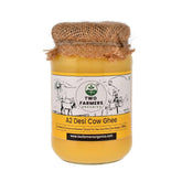 Pure Natural A2 Desi Cow Ghee By Two Farmers Organics | Rich In Vitamins A, E Healthy Desi Cow Ghee Good For Glowing Skin | (500ml) 16.9 Ounce | Jar Pack