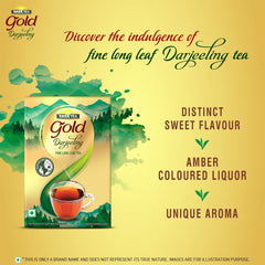 Tata Tea Gold Darjeeling Fine Long Leaf Tea - 75gm, 2.6 Ounce | Rich & Aromatic Chai Black Tea - Distinct Sweet Flavour | Medium Caffeine Chai Patti