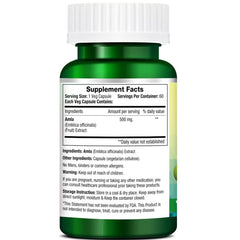 Morpheme Remedies Amla 500mg, Detoxifies And Rejuvenates The Digestive System | 60 Veg Capsules 100gm 0.2lbs