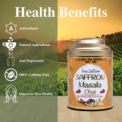 San-Cha Saffron Masala Chai - 25 Biodegradable Herbal Tea Bags | Kesar Chai Without Caffeine - Real Kashmir Saffron Blend | Promotes Better Digestion & Supports Immunity