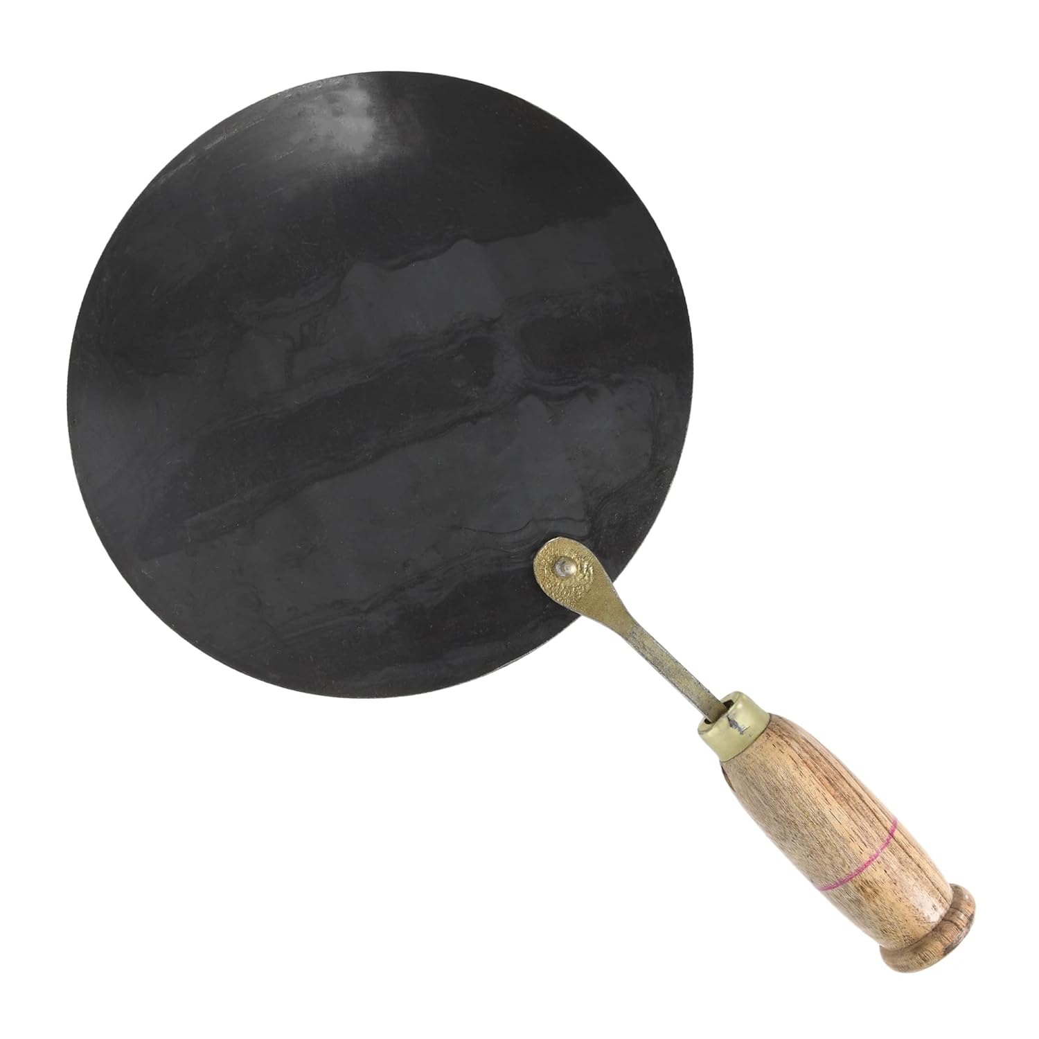 Iron Double Fitted Knob Handmade Tawa With Wooden Handle 10.5 Inch | Loha Tawa For Chapati, Roti - Gas Stovetop Compatible Iron Double Fitted Knob Handmade Tawa With Wooden Handle 10.5 Inch | Loha Tawa For Chapati, Roti - Gas Stovetop Compatible