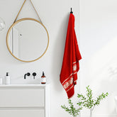 Liberty Towels 100% Cotton Large Size Bath Towel 450 Gsm | Highly Absorbent, Soft & Quick Dry Bathroom Towel | Elegant Design (Maroon)