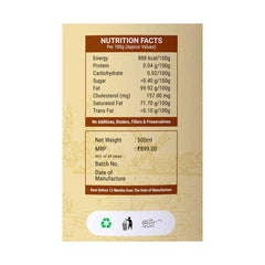 Pure A2 Desi Cow Ghee By Gau Organics | Natural Hand Made Curd Churned Desi Ghee Helps To Boost Immunity | (500ml) 16.9 Ounce | Jar Pack