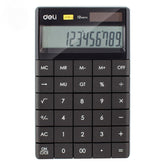 Deli 1589 Modern Calculator- Black | Operates On Solar Power And Battery Backup, Ensuring