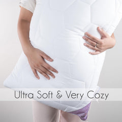 Lavender Suede Fabric Pillow With Microfiber Filling Pillow, White, Size - 45 X 68 Cm | Perfect For Side Sleepers, Back & Stomach Sleepers | Hypoallergenic, Antibacterial - Pack Of 1