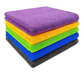 Autofrill Microfiber Cloth 350 Gsm | Multipurpose Cloths Kitchen Cleaning Cloth Automotive Microfiber Towels For Bike, Car Cleaning Cloth (5 Pcs)- Multicolor