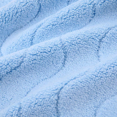 HomeCloud Korean Bath & Face Towel 400 Gsm | Plush Soft & Luxury Towel Set With Hanging Loop | 3x Softer Than Cotton Towels | Set Of 2 (Waves Skyblue)