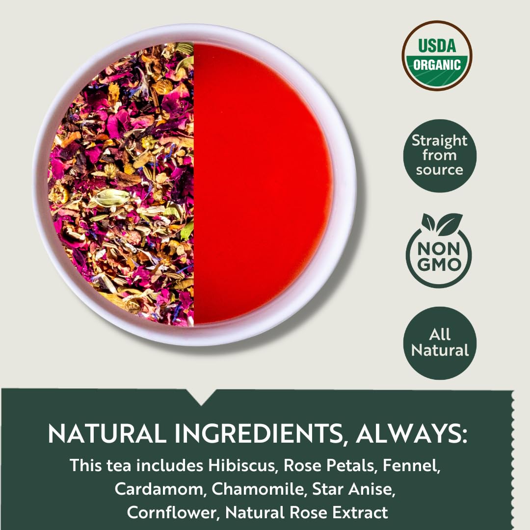 Luxmi Estates Valerian Dream + African Rose Herbal Tea Pack Of 2 - 50gm, 1.7 Ounce, 25 Tea Bags In Each | USDA Certified Organic Tea - Caffeine Free Herbal Tea Bags | Stress Relief & Bedtime Comfort Luxmi Estates Valerian Dream + African Rose Herbal Tea Pack Of 2 - 50gm, 1.7 Ounce, 25 Tea Bags In Each | USDA Certified Organic Tea - Caffeine Free Herbal Tea Bags | Stress Relief & Bedtime Comfort