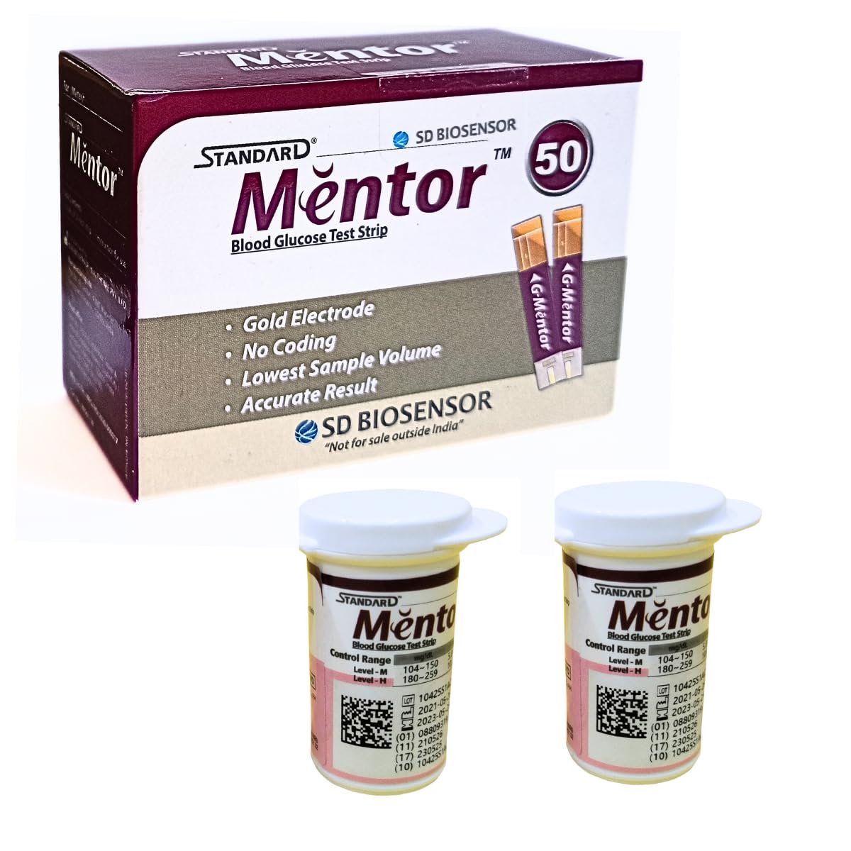 Standard Mentor Blood Glucose Test Strips 50 With 100 Round Lancet - Glucometer Strips Standard Mentor Blood Glucose Test Strips 50 With 100 Round Lancet - Glucometer Strips