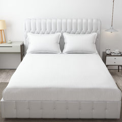 Wrinkle Resistant King Size Bedsheet With 2 Pillow Cover - 108 X 108 Inches, White | Smooth, Breathable, Comfortable Double Bedsheet