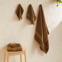 Livspace 100% Cotton 2 Bath, 2 Hand & 2 Face Towel 1300 Gsm | Solid Dyed Super Soft Absorbent & Quick-Dry For Gym & Home Paleto Collection Towel (Chocolate)- Set Of 6
