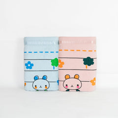 Rangoli 100% Cotton Baby Bath Towel 600 Gsm | Super Soft & Highly Absorbent, Anti-Bacterial, Multipurpose Towels (Light Blue & Light Pink) - Pack Of 2