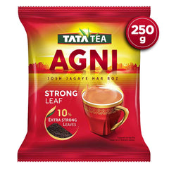 Tata Tea Agni Chai Patti - 250gm, 8.8 Ounce | Strong Chai With 10% Extra Strong Leaves - Loose Leaves Black Tea, Medium Caffeine Chai Patti