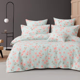 Cotton Double Bedsheets King Size With 2 Pillow Covers | Size 78 X 72+10 Inches, White & Pink - All Around Elastic Fitted Design Bedsheet