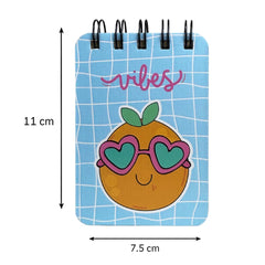 Spiral Pocket Notebook, Cute Mini Notepad, Handy Notebook For School & Office (Vibes) Pack Of 1