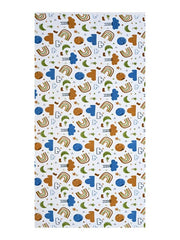 Mafatlal Coo Coo 100% Cotton Kids Bath Towel 250 Gsm | Soft, Lightweight & Quick-Dry Fun Cartoon Print Lucent White Towel (Orange) - 1 Pcs