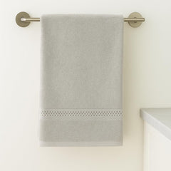 Akiko Home 100% Cotton Trident Series Bath Towels | Premium, Soft, Absorbent, Quick Dry & Durable, Large Size Towel For Men & Women 400 Gsm, Pack Of 2 (Grey)